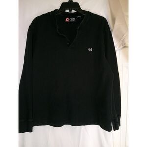 Chaps Black Quarter-Zip Pullover Sweater‎ Classic Logo Casual Long Sleeve XL/1XG